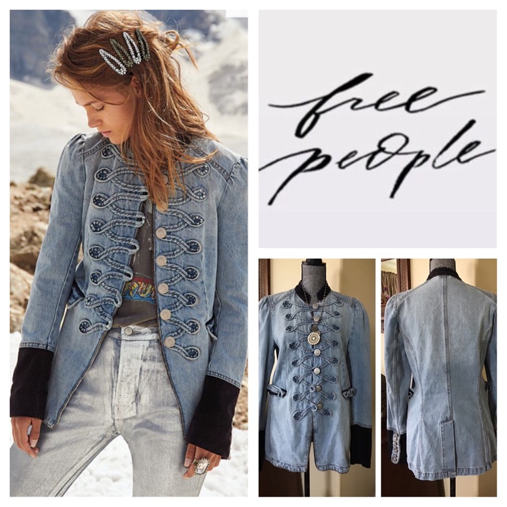 Free People Denim Seamed & Structured Jacket. NWOT.